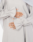 Cloud Grey Poet Sleeve Abaya