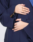 Navy Side Wrap Two-Piece Abaya