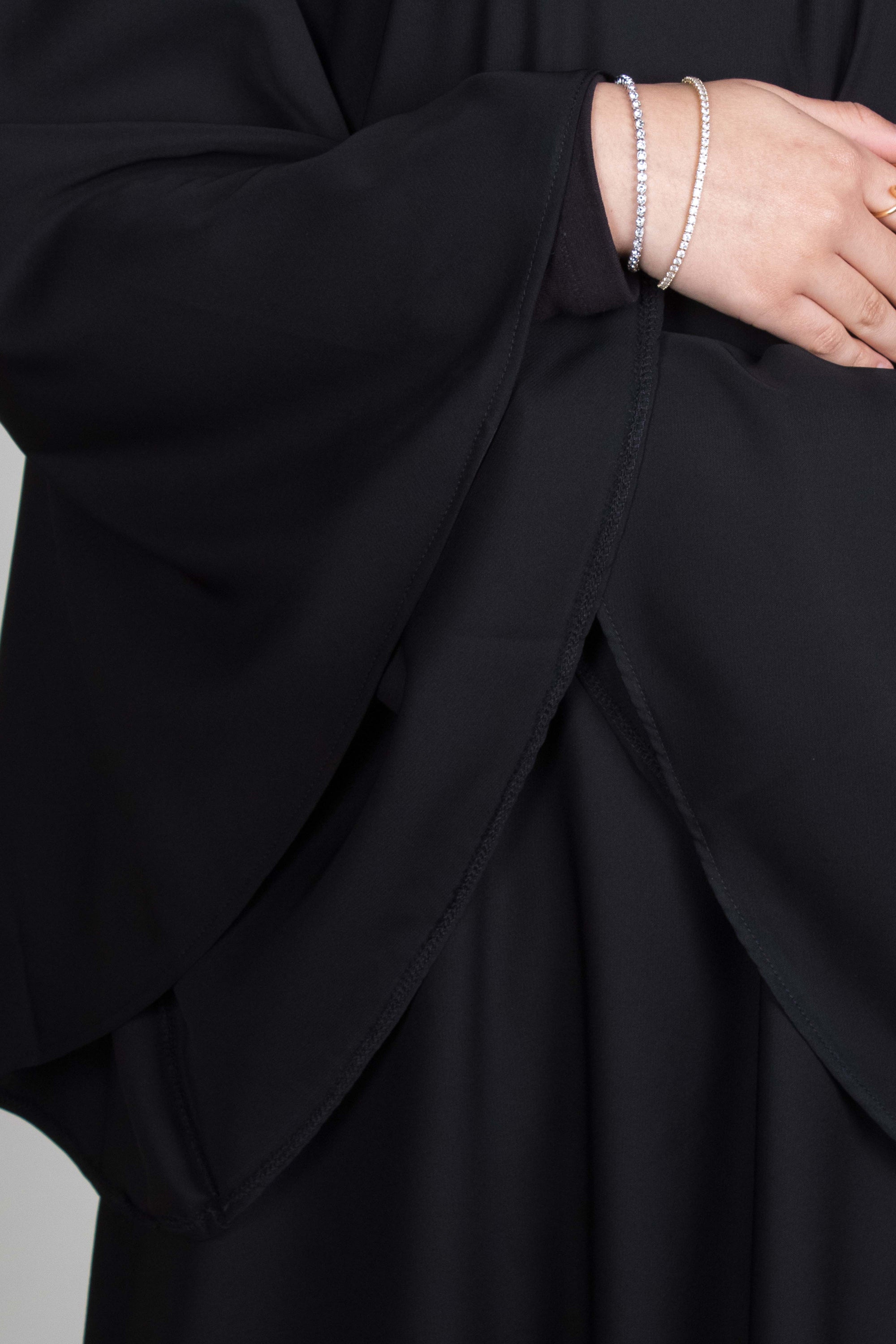 Black Umbrella Sleeve Abaya