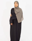 Black Slit Kimono Sleeve Abaya