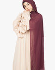 Cream Flower Sleeve Abaya