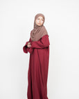 Crimson Red Tulip Sleeve Abaya