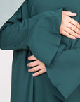 Forest Green Tulip Sleeve Abaya