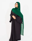 Black Flower Sleeve Abaya