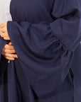 Navy Bell Sleeve Abaya