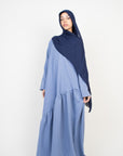 Powder Blue Asymmetric Drop Waist Abaya