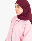 Blossom Pink Front Neck Tie Abaya