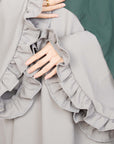 Cloud Grey Flower Sleeve Abaya