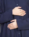 Navy Long Shirt Two-Piece Abaya