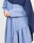 Powder Blue Asymmetric Drop Waist Abaya