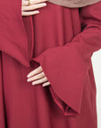 Crimson Red Tulip Sleeve Abaya