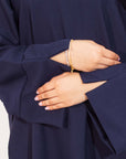 Navy Slit Kimono Sleeve Abaya