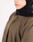 Olive Front Neck Tie Abaya