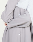 Cloud Grey Long Shirt Two-Piece Abaya