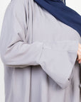 Cloud Grey Tulip Sleeve Abaya