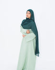 Pistachio Slit Kimono Sleeve Abaya