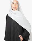 Black with White Striped Kimono Abaya