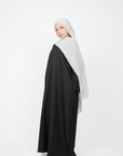 Black with White Striped Kimono Abaya