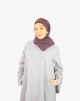 Lilac Textured Bell Sleeve Abaya