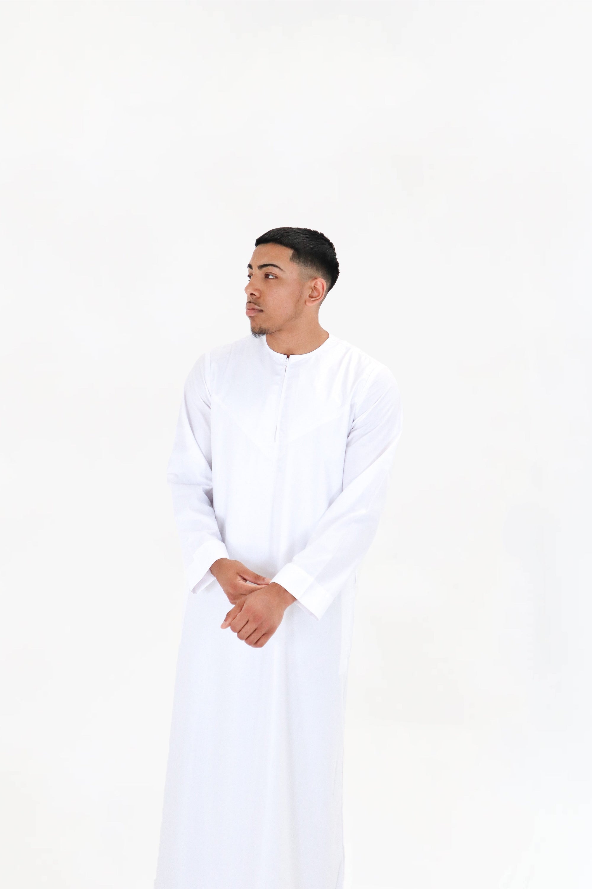 White Emirati Zip Thobe