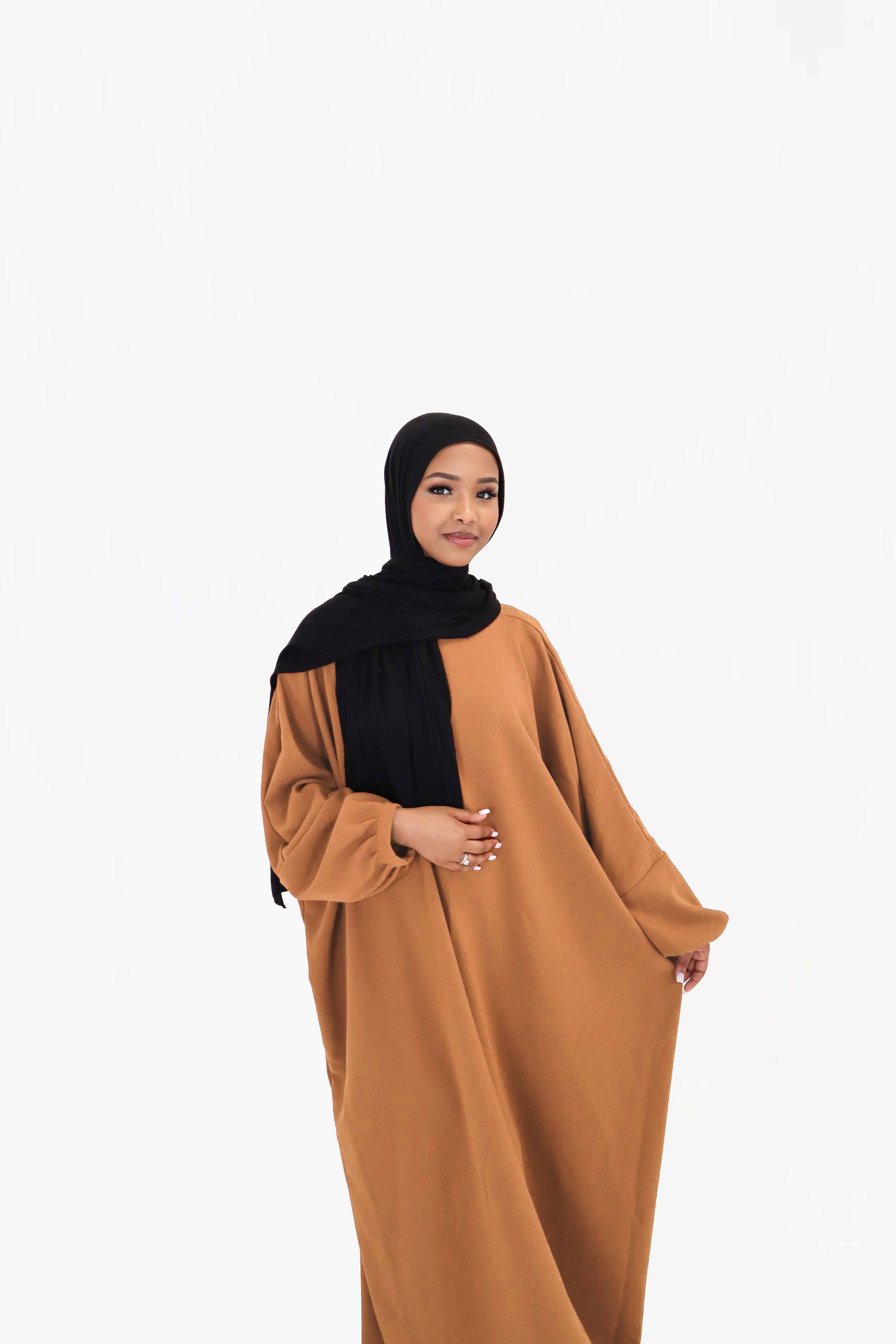 Mud Orange Batwing Abaya Jawda Islamic Store