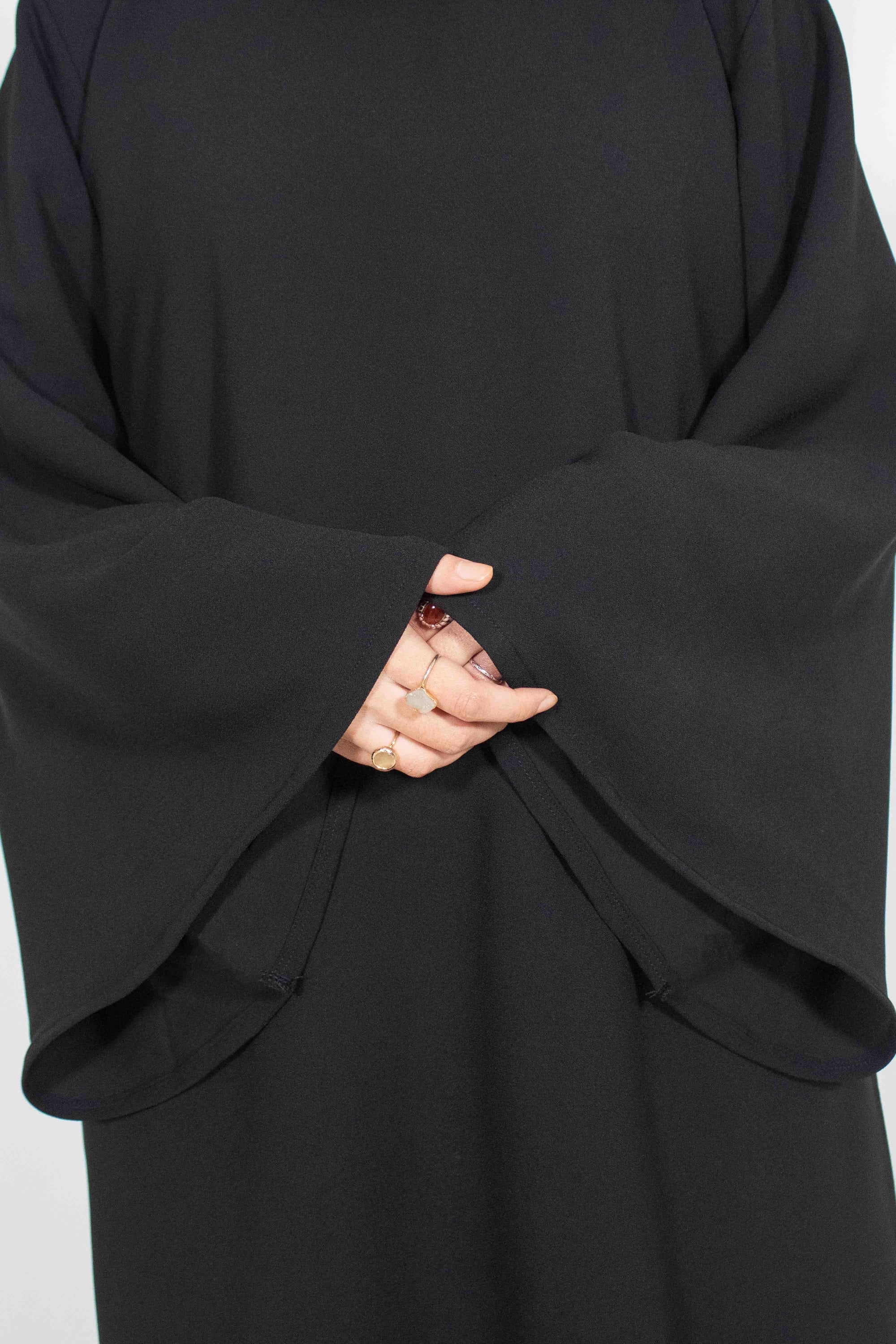 Black Umbrella Sleeve Abaya