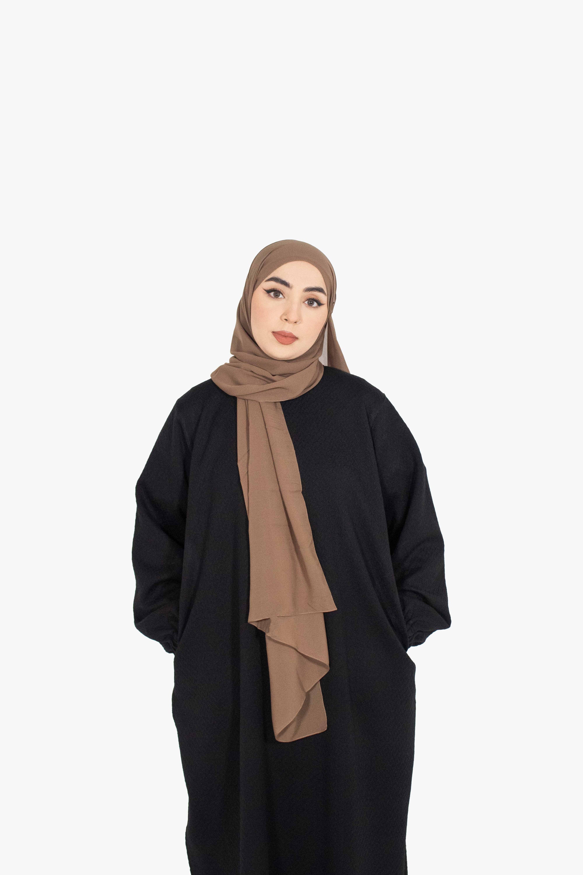 Textured Black Jumper Abaya