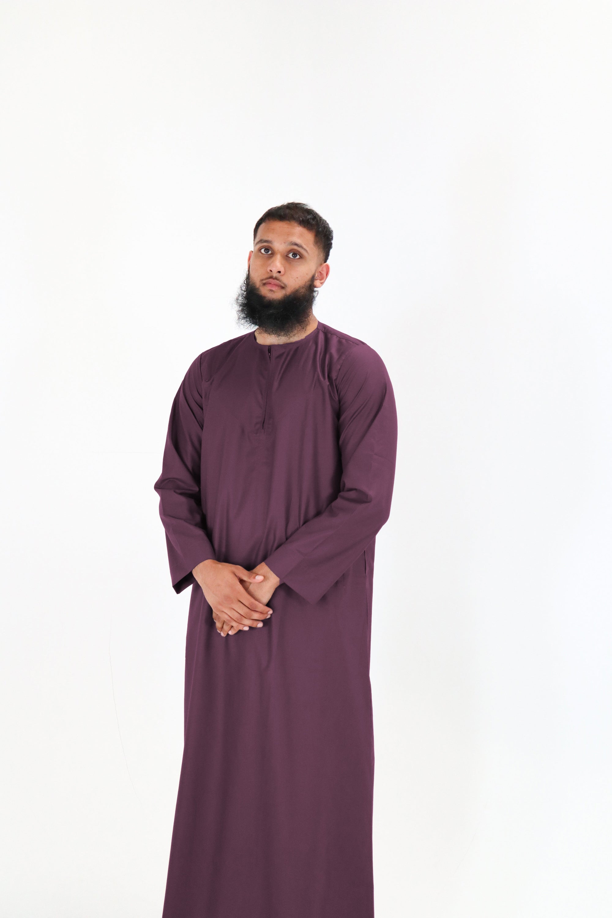 Burgundy Emirati Zip Thobe