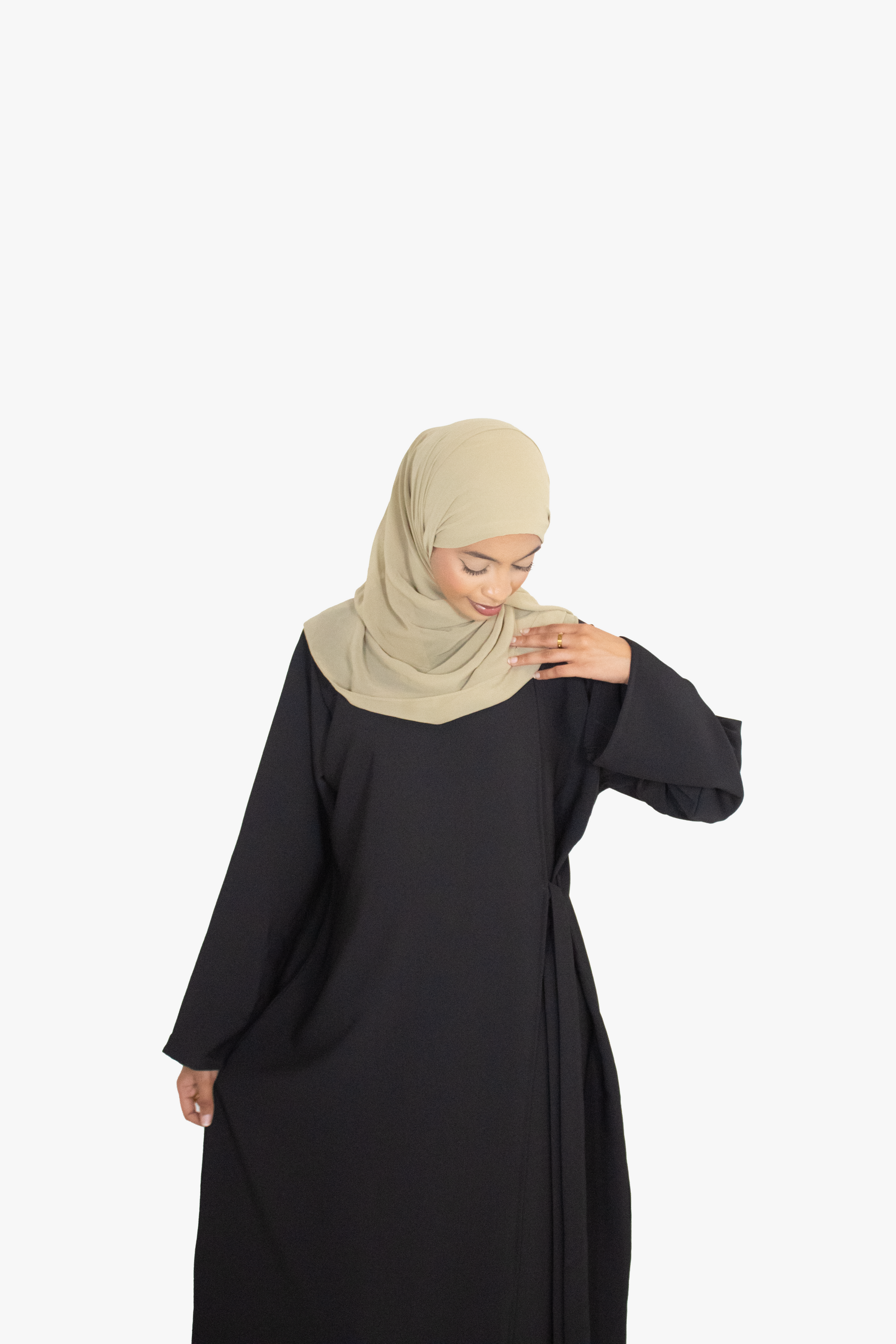 Black Side Wrap Abaya