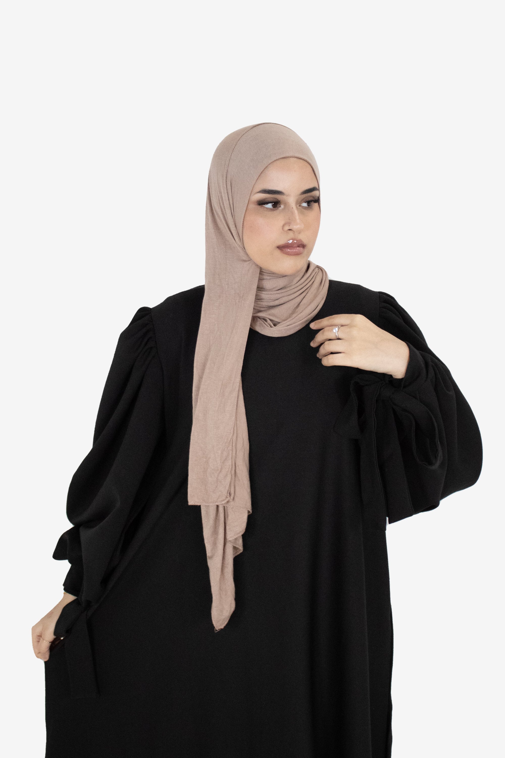 Black Balloon Sleeve Abaya