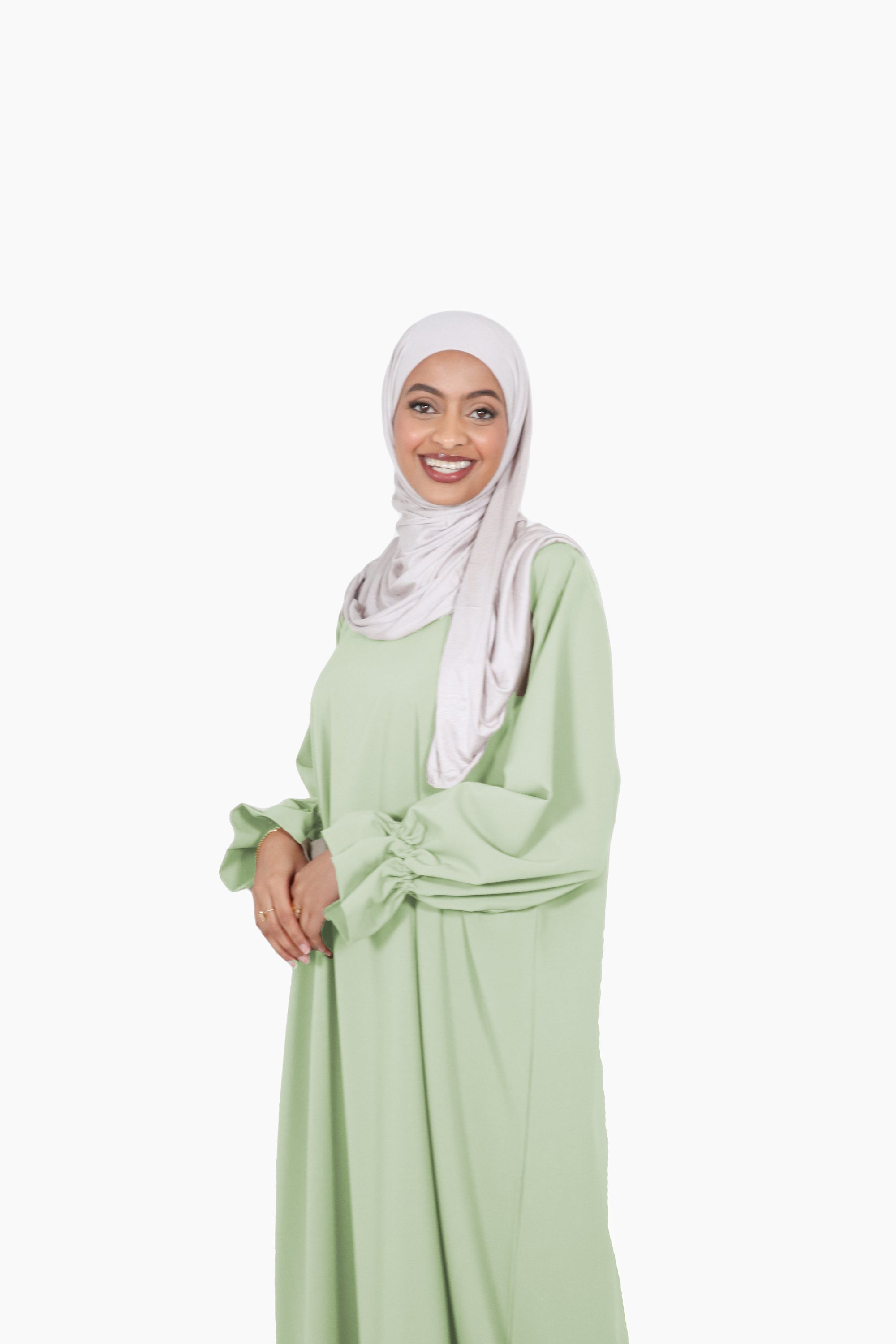 Sage Green Poet Sleeve Abaya