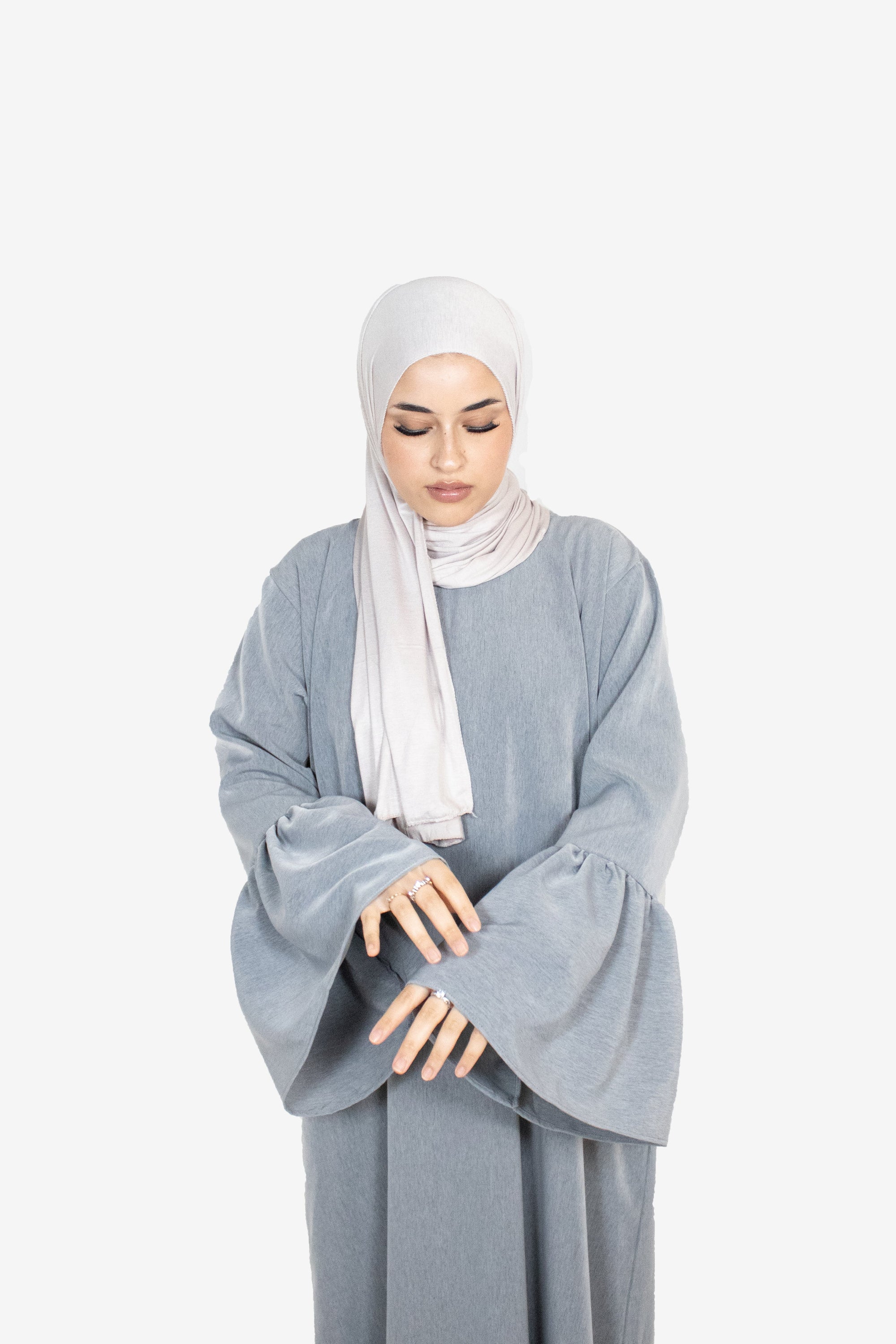 Limited Edition Grey Bell Sleeve Abaya