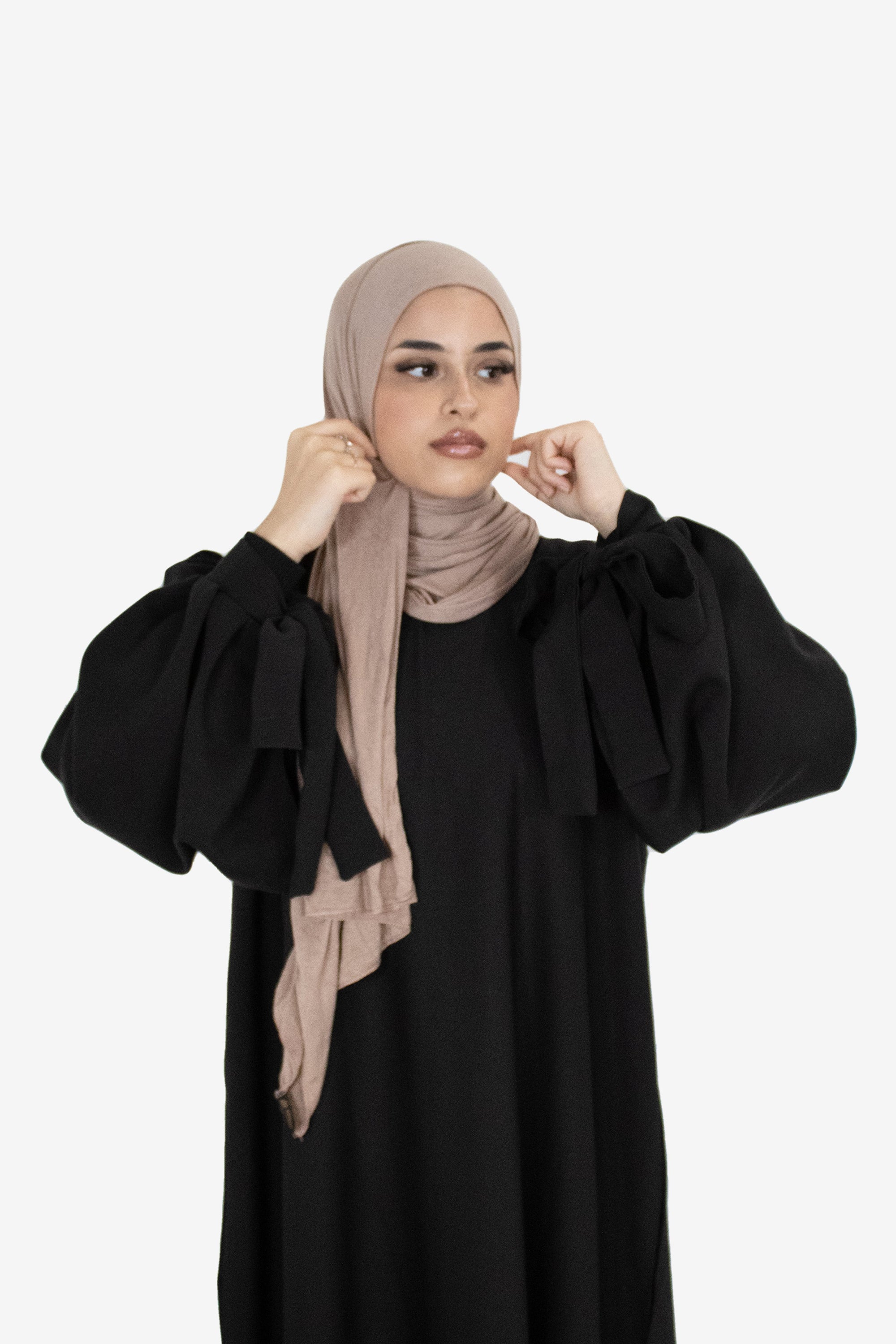 Black Balloon Sleeve Abaya