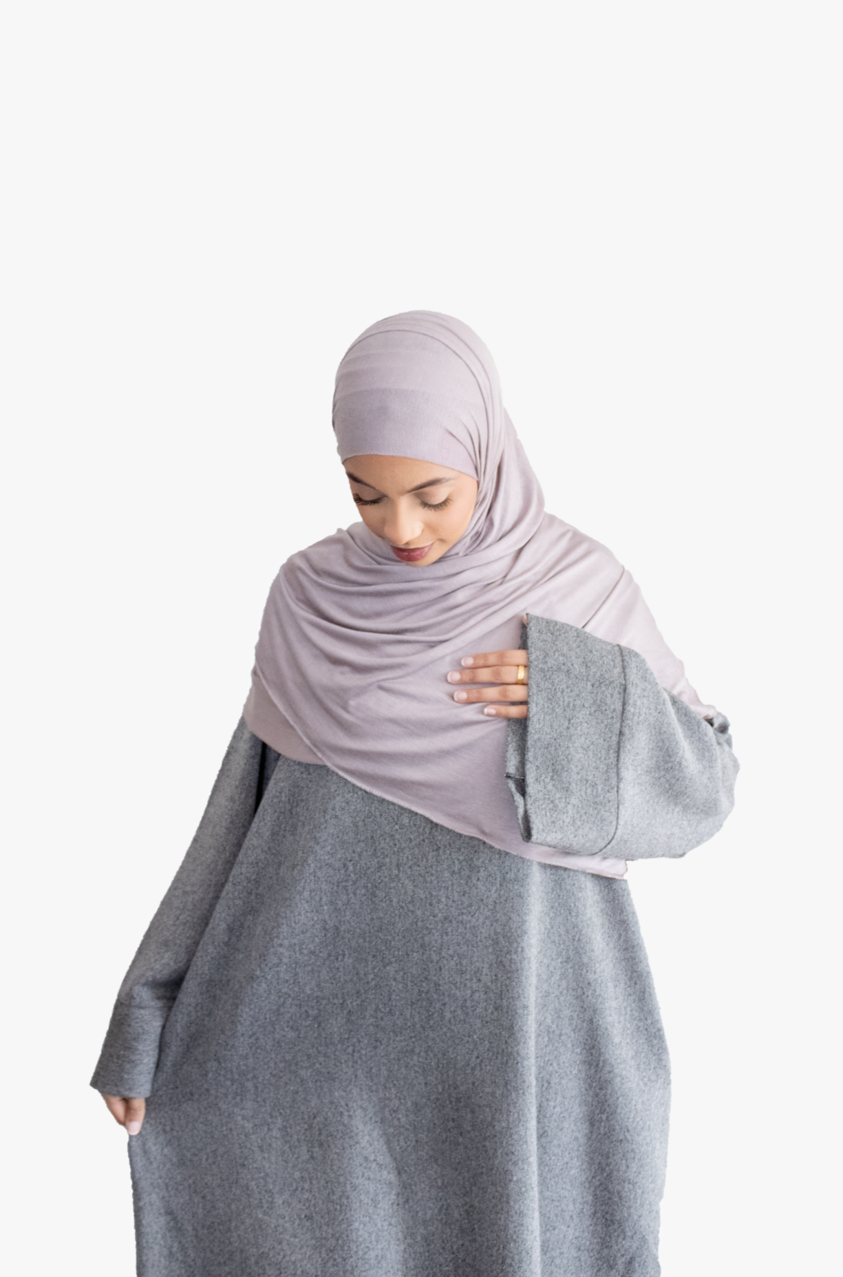 Grey and Black Textured Kimono Abaya